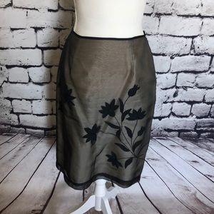 Donna Morgan black silk skirt.